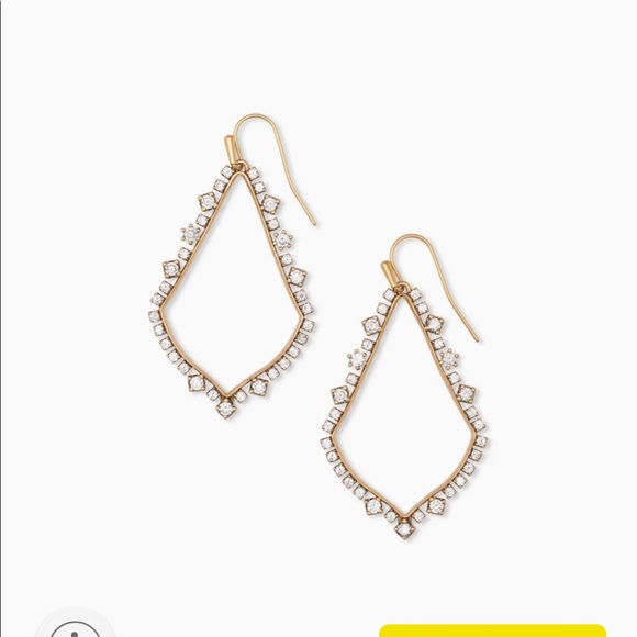 Kendra Scott Sophee Crystal Vintage Gold Drop Earrings - Picture 5 of 5